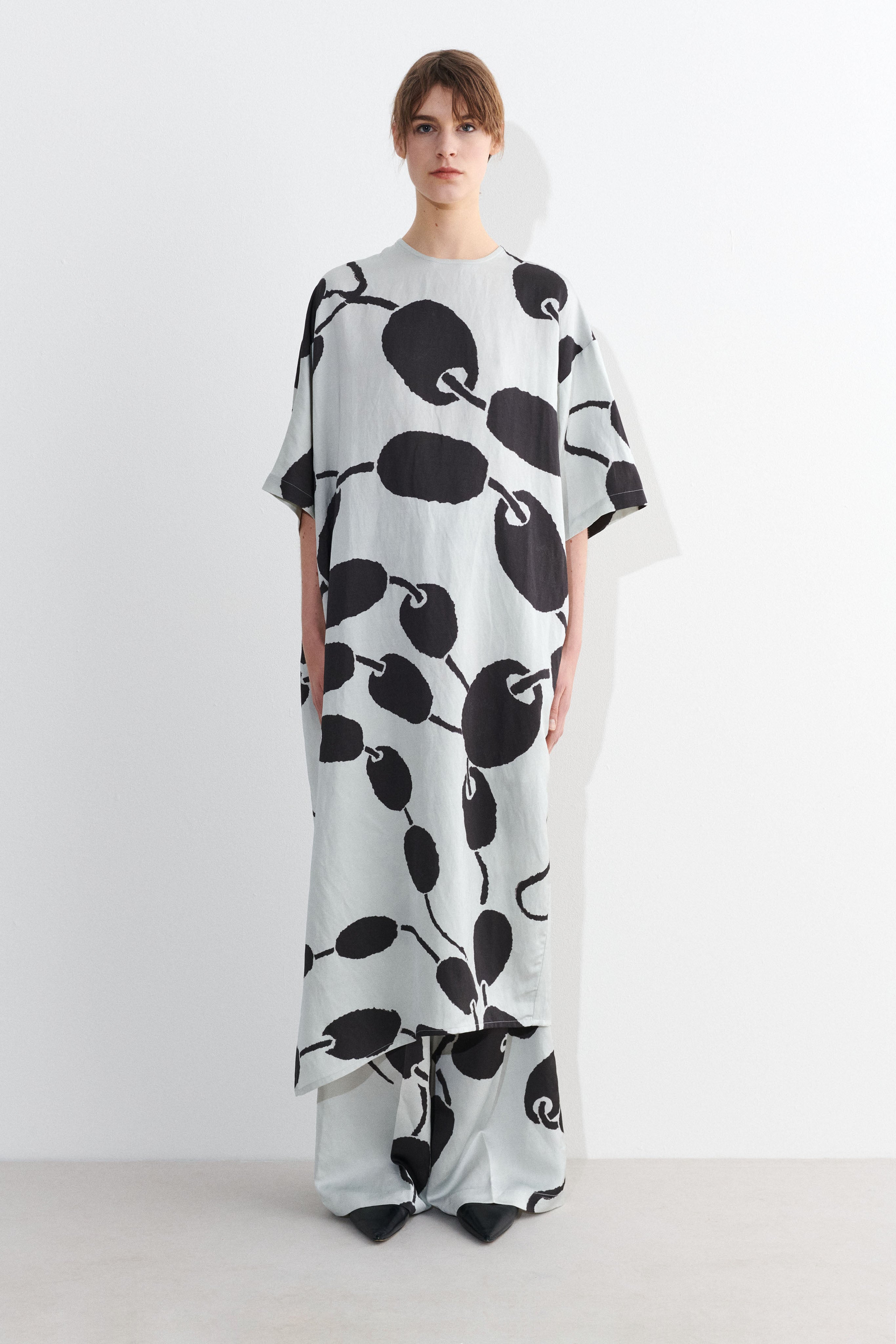 Christian Wijnants Asymmetric T Shirt Dress Grey Buoy Rope Big