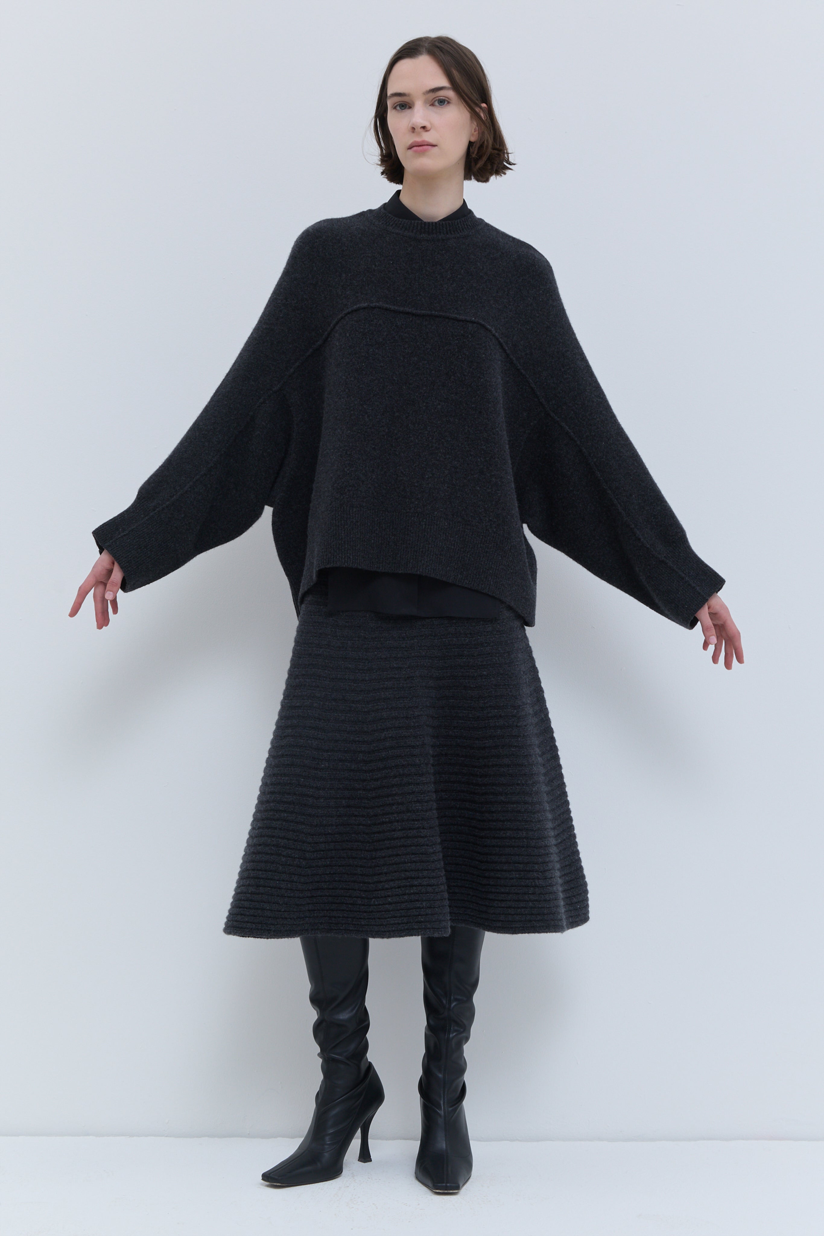 Christian Wijnants Kikki charcoal knitwear top