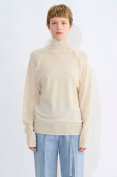 Kivu Oversized Raglan Sweater With Fringe Detail