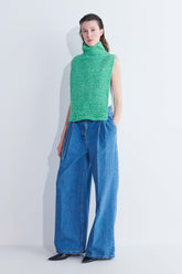 Kuxi Half Cardigan Rib Collar