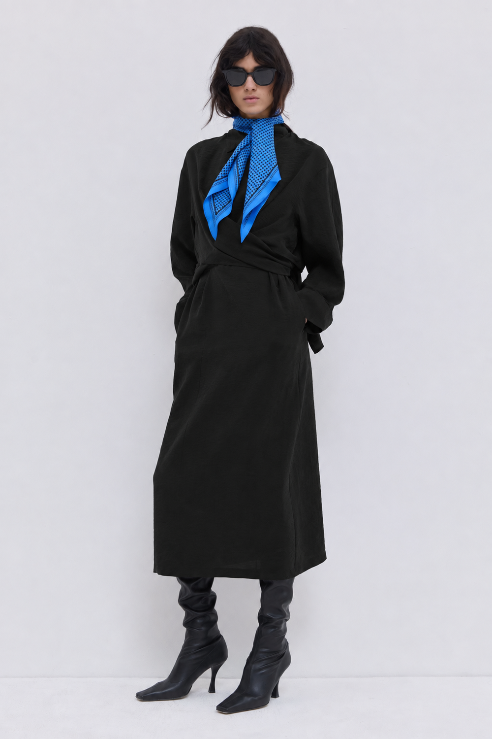 Delphi Draped Shirt Dress