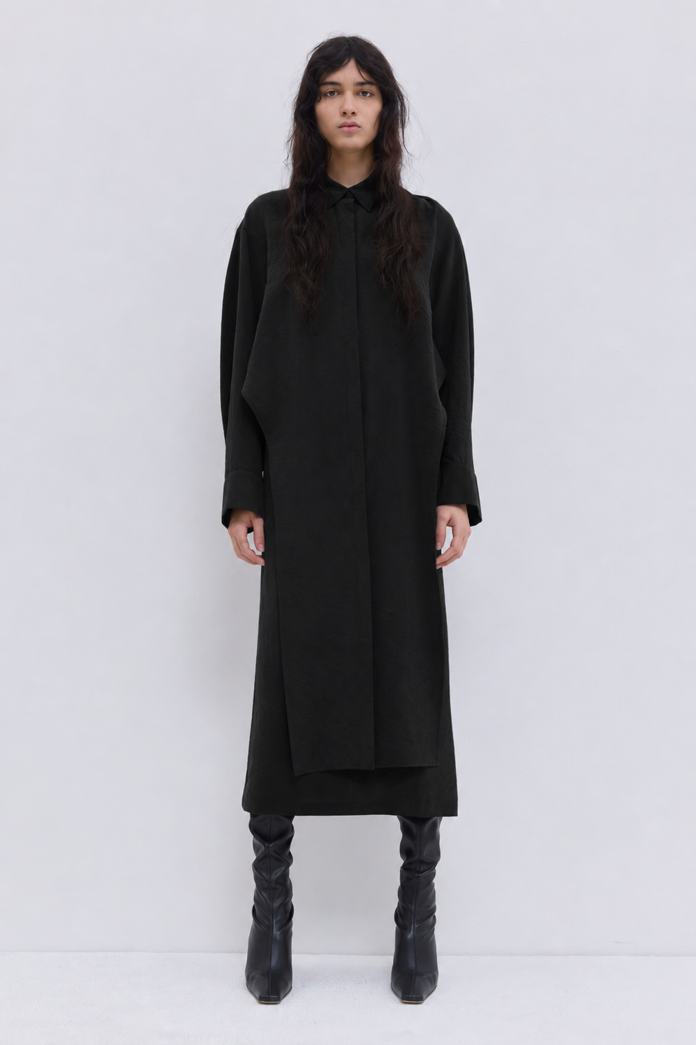 Delphi Draped Shirt Dress