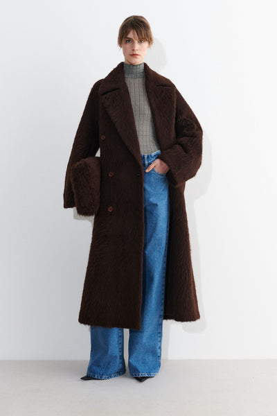 Christian Wijnants | Double Breasted Coat | Dark Chocolate 