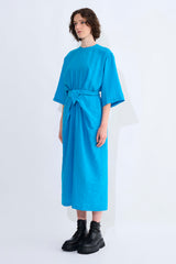 Dembet Short Sleeve Dress With Drapped Knot