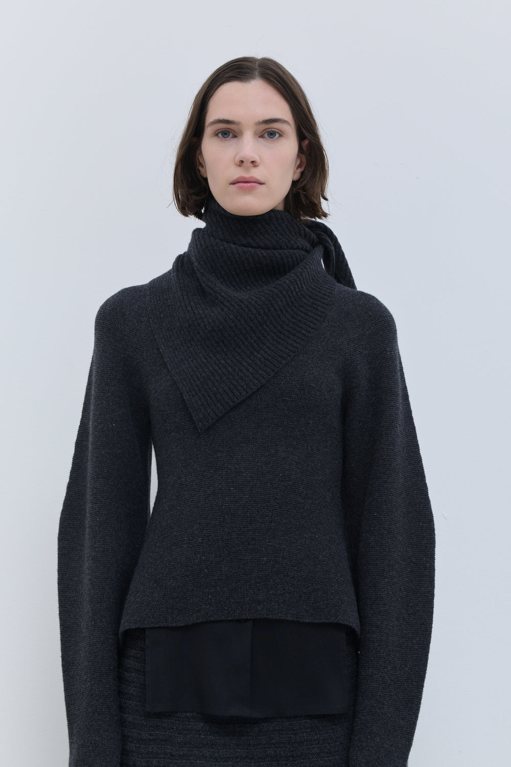 Christian Wijnants triangle scarf in soft rib stitch
