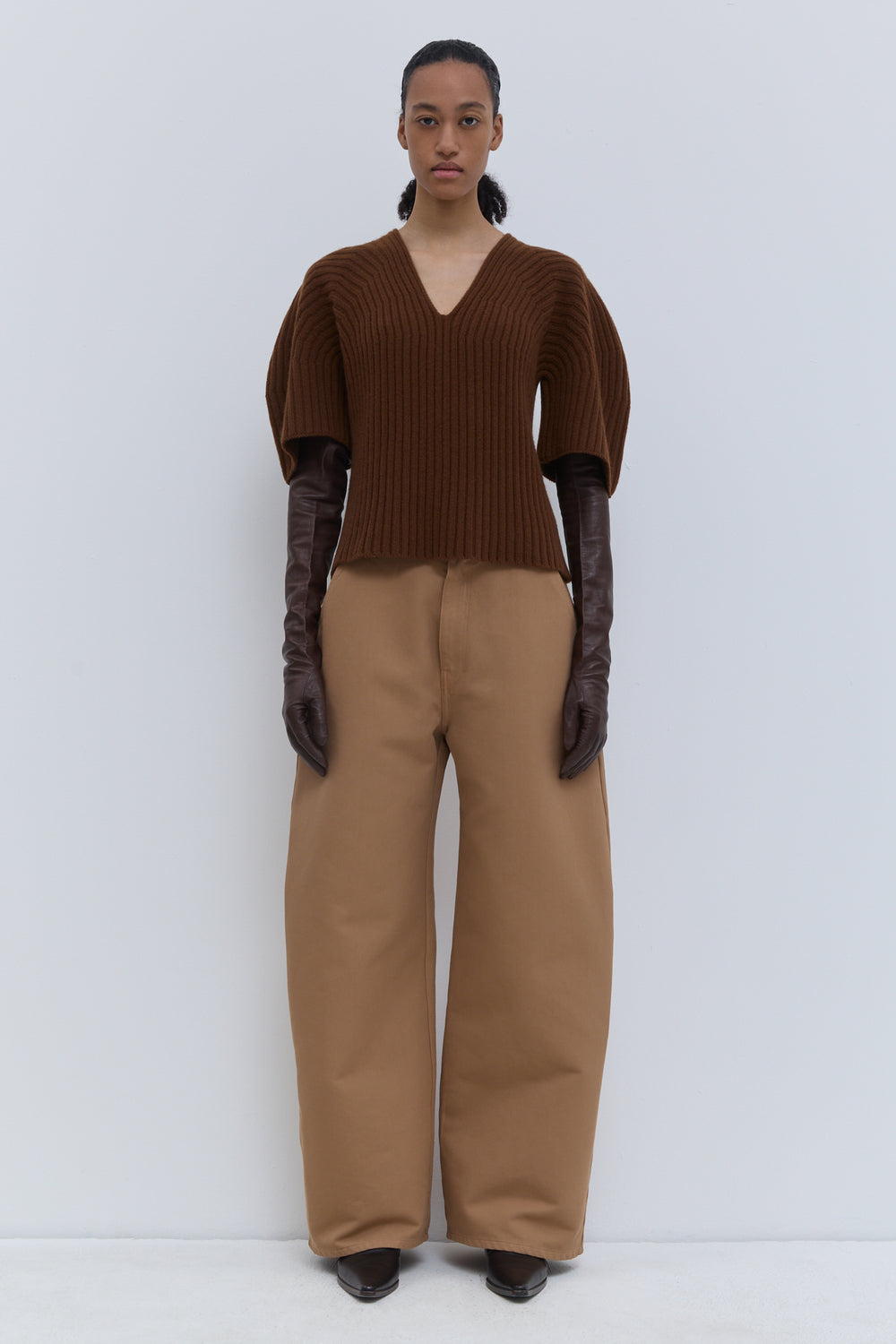 Christian Wijnants Kisha sculptural rib-knit top