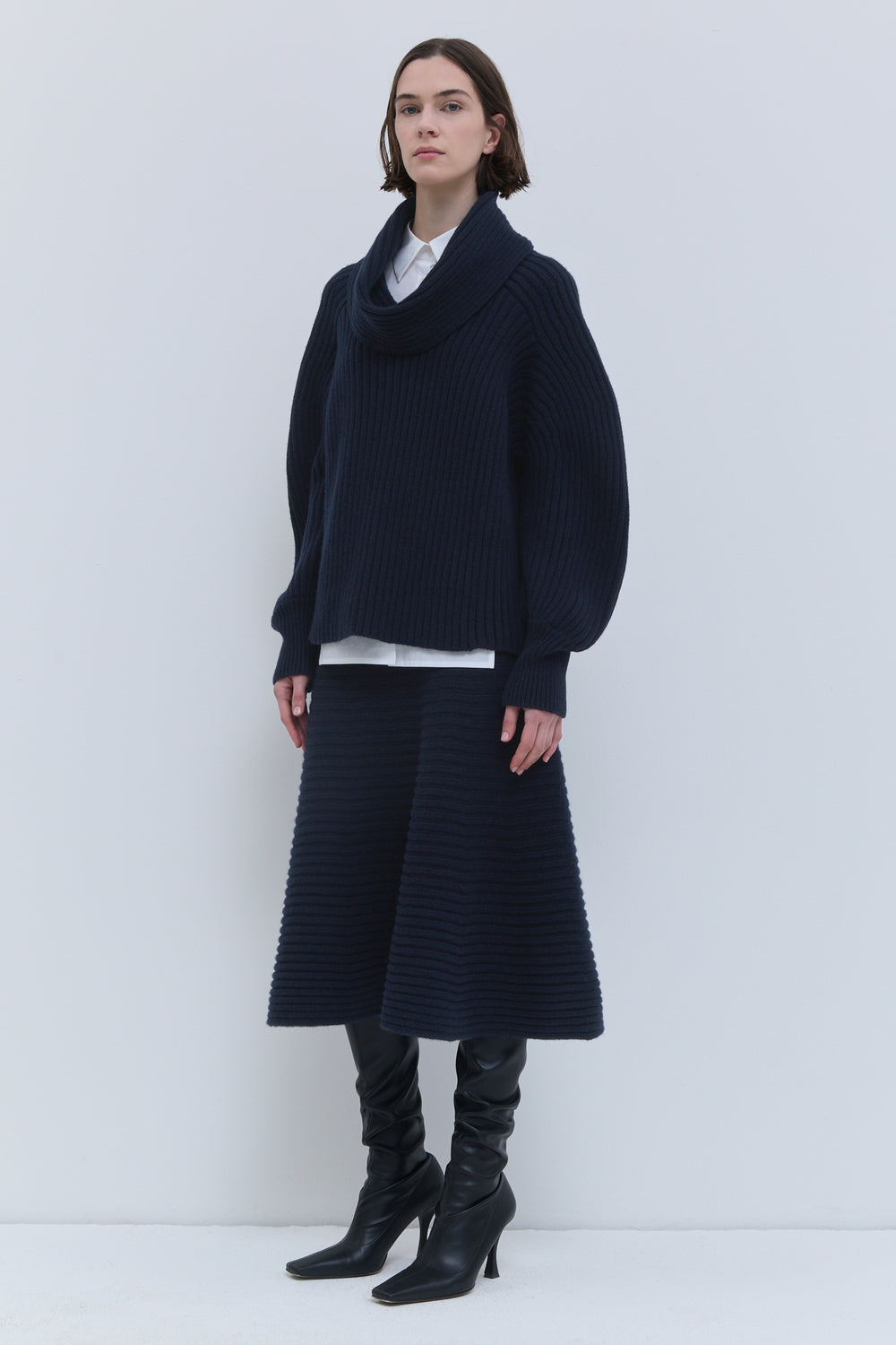 Christian Wijnants Koussan chunky rib sweater in dark marine