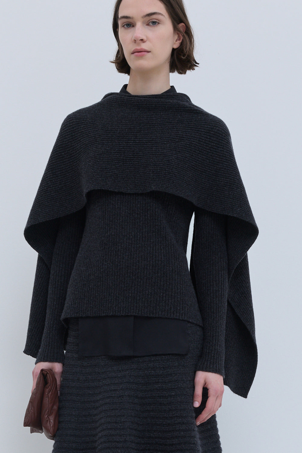 Kovira Ribbed Sweater with Scarf