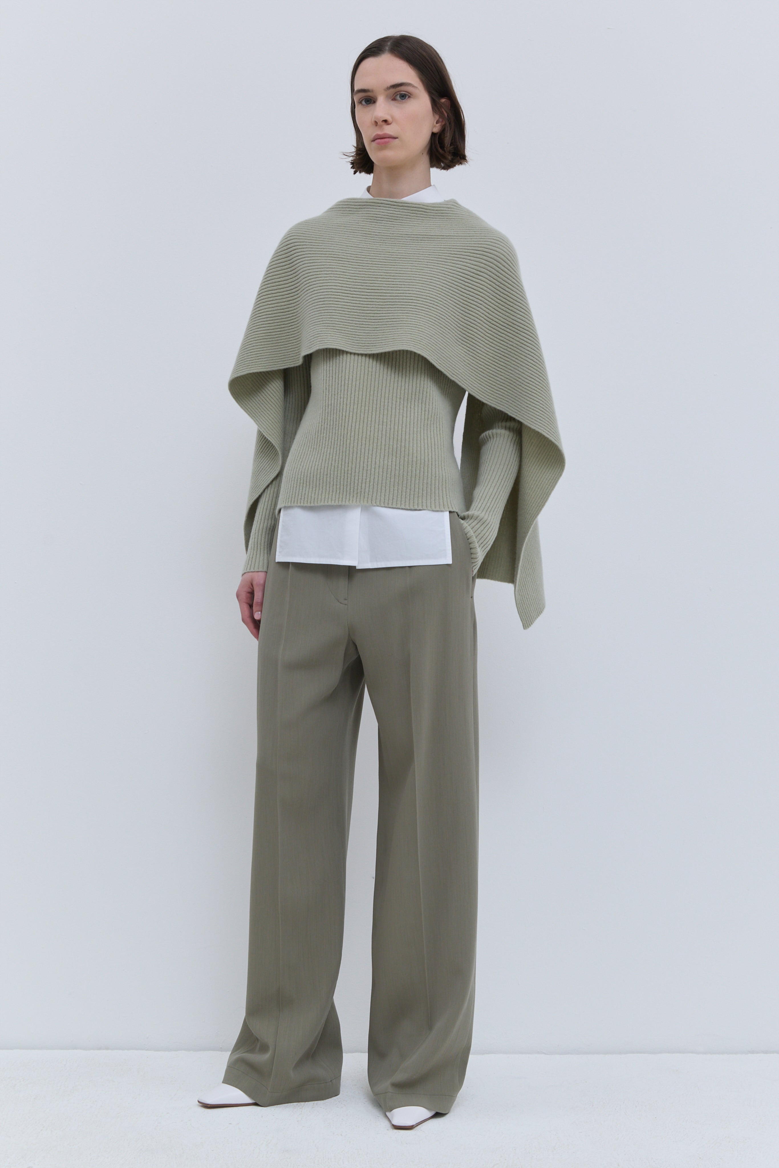 Christian Wijnants Kovira ribbed sweater in light sage