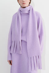 Kusco Rib Knitted Scarf With Fringes