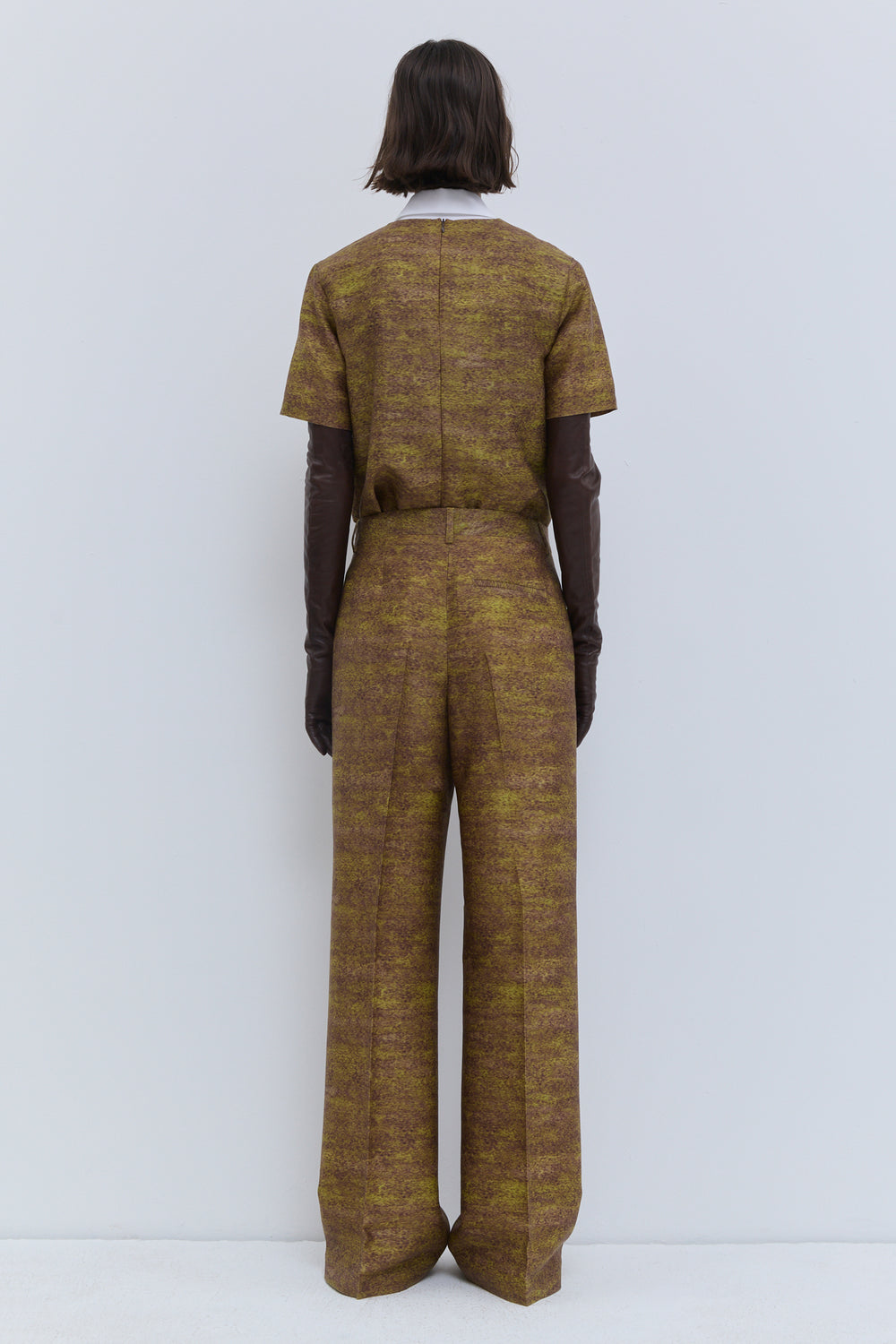 Christian Wijnants Gold Storm straight-leg wool trousers with fluid tailored fit, back view