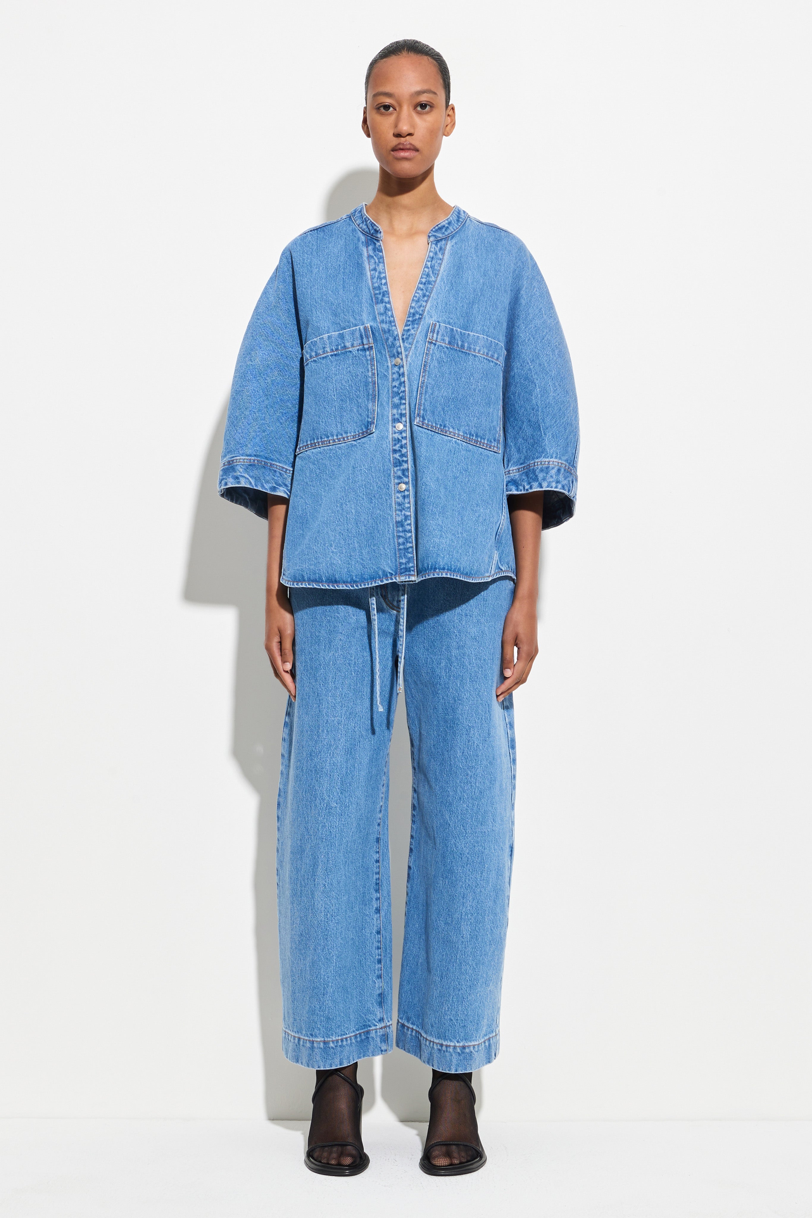 Christian Wijnants デニムトップス Christian Wijnants | Tapari Denim Shirt – Christian Wijnants Shop