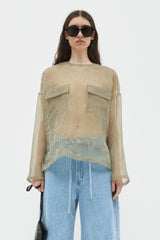 Tenoi Boxy Organza Top