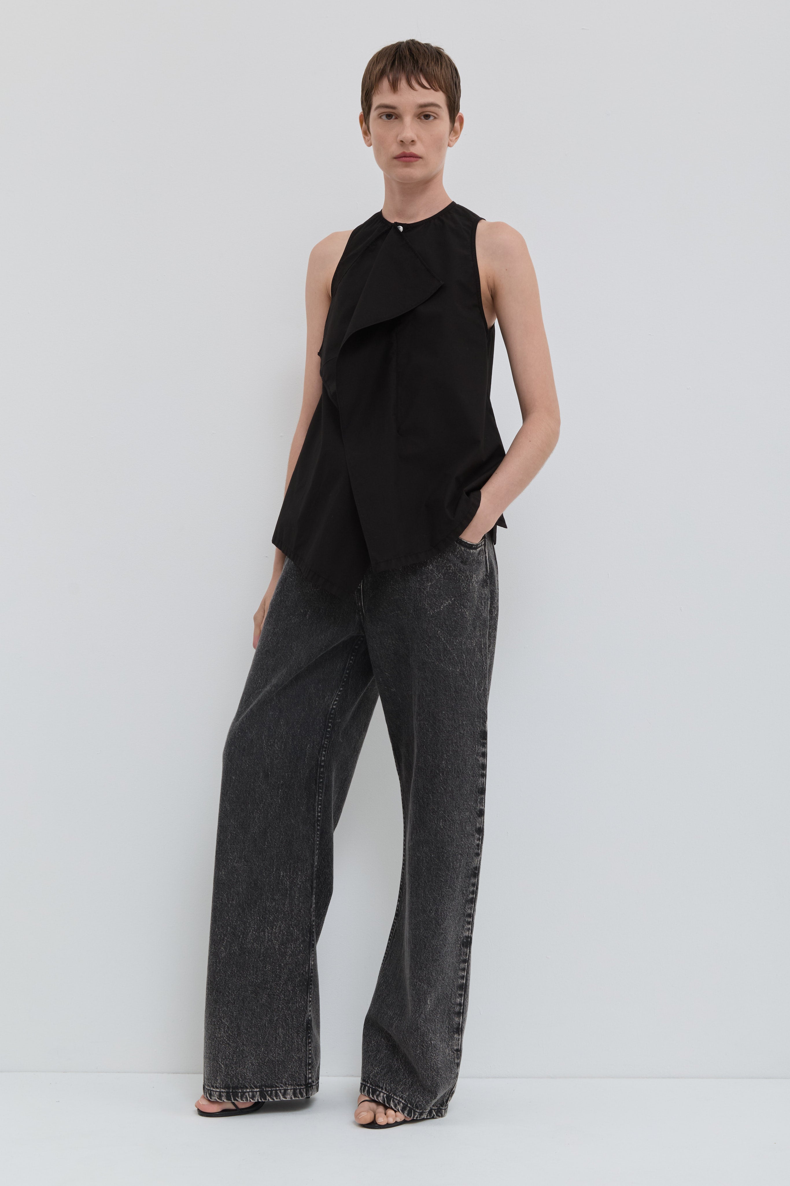 美品 Christian Wijnants 22AW TELLA TOP S Christian Wijnants | Tilos Woven Top Black – Christian Wijnants Shop