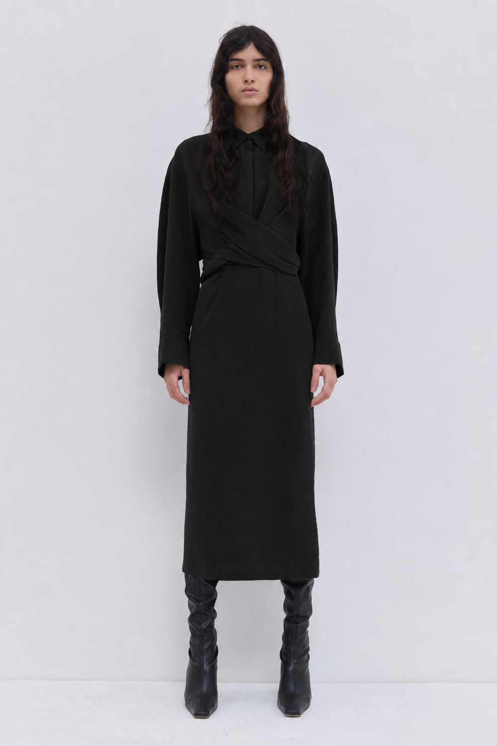 Delphi Draped Shirt Dress