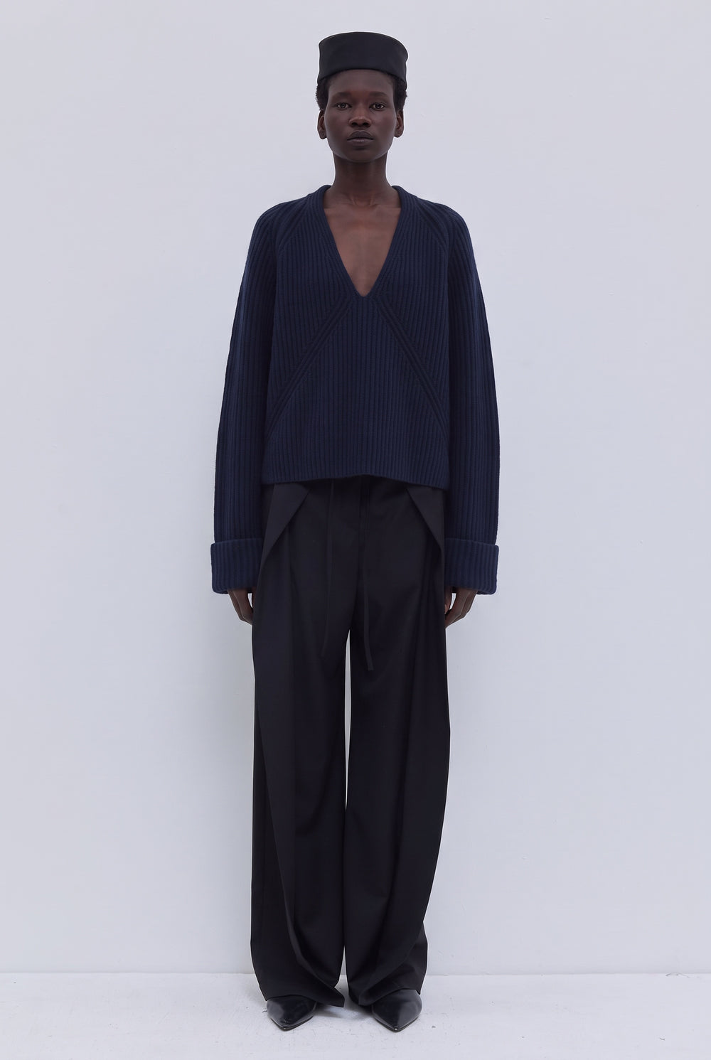 Keolana Ribbed V-Neck Sweater