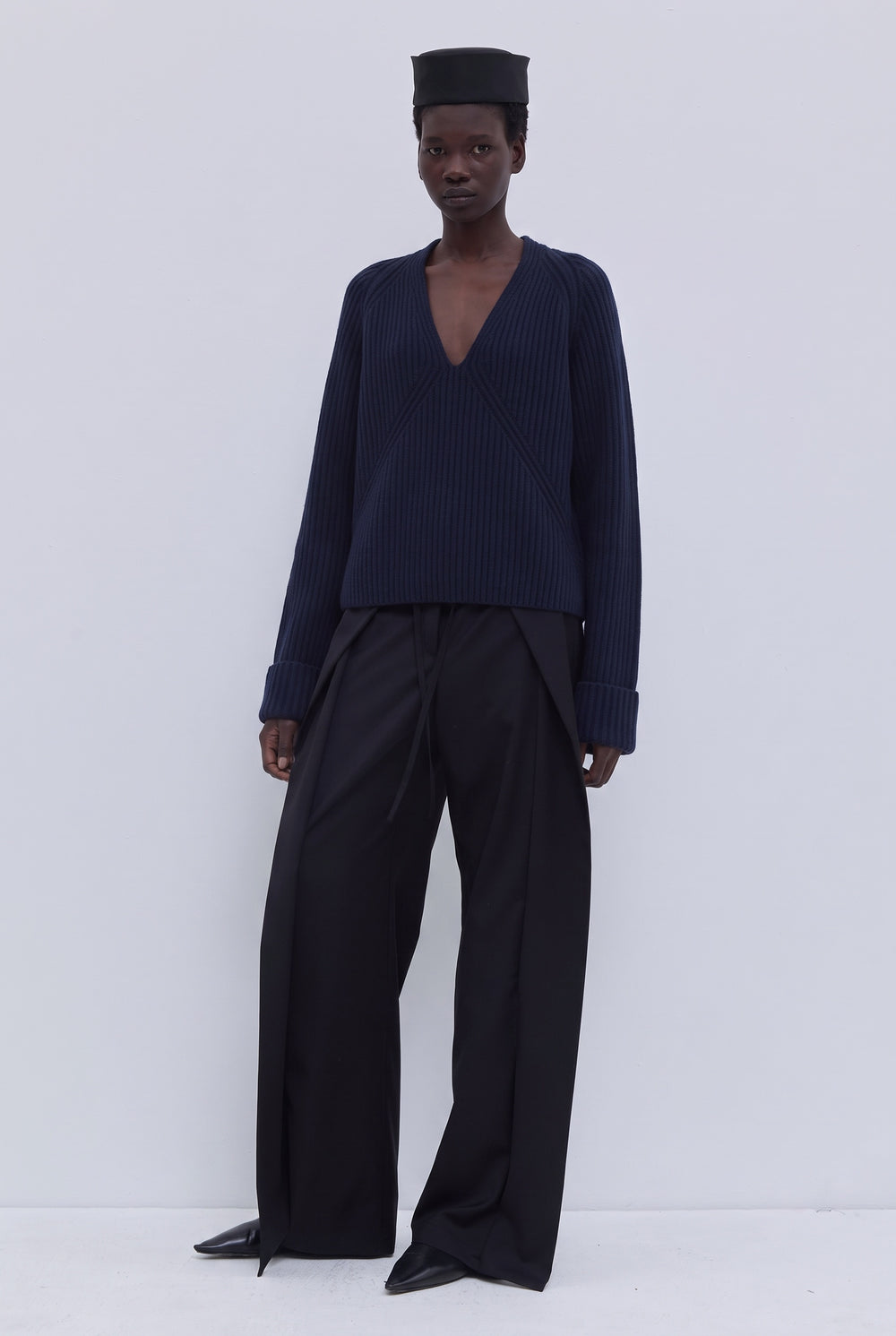 Keolana Ribbed V-Neck Sweater